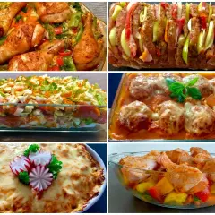Niedzielny obiad dla gości przepisy: pieczony kurczak, zapiekanka warstwowa, klopsiki w sosie, pieczeń faszerowana i zapiekanka z serem.
